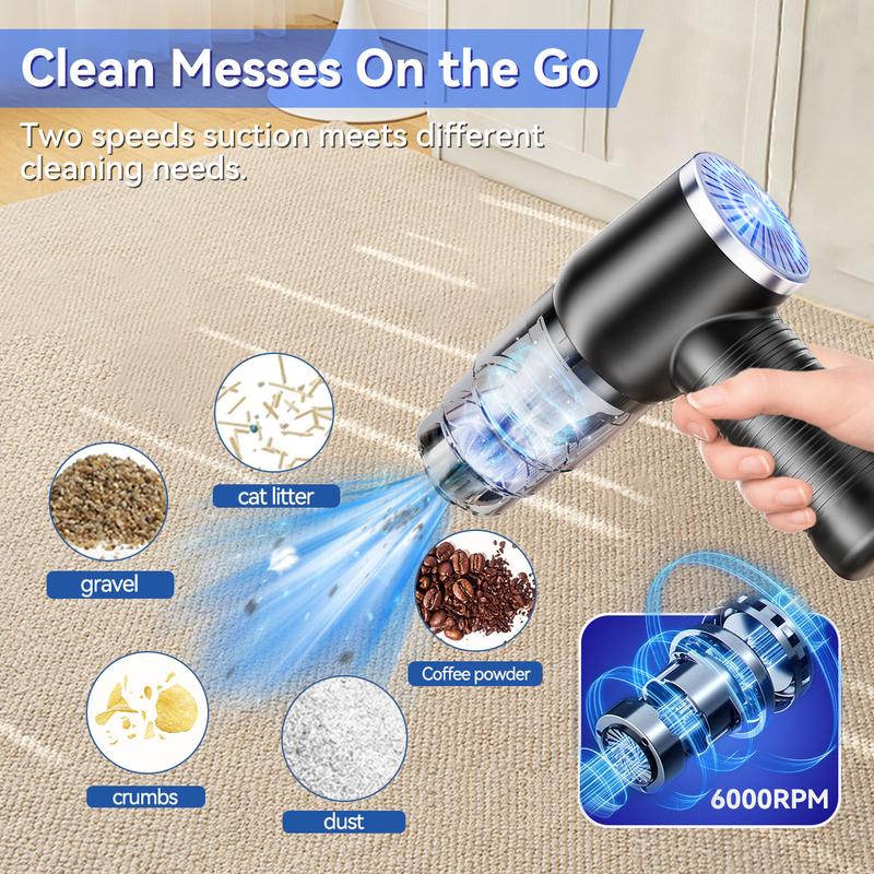 Powerful 2-In-1 Handheld Cordless Vacuum Cleaner for Home, Car & Desktop - Effortless Cleaning Anywhere!
